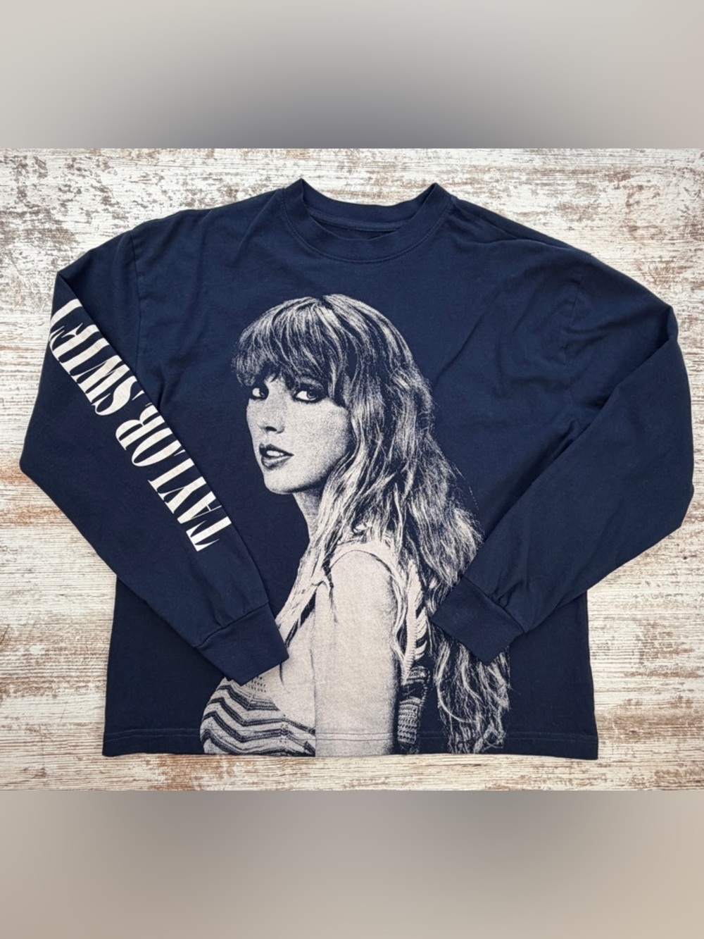 Taylor Swift‎ The Eras Tour Midnights Long-sleeve Blue T-Shirt Sz XS/S GUC